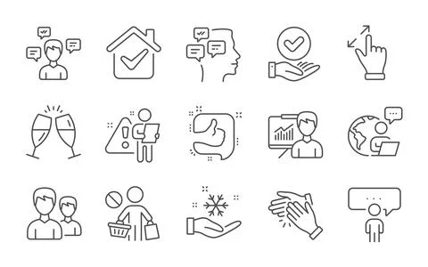 Approved checkbox, Clapping hands and Stop shopping icons set. Vector Stock Illustration