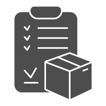 Approved checklist and box solid icon, delivery logistic service symbol, courier イラスト素材