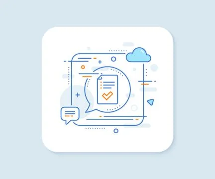 Approved checklist line icon. Accepted or confirmed sign. Vector イラスト素材