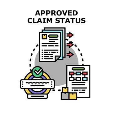 Approved claim status process vector illustration Stock Illustration