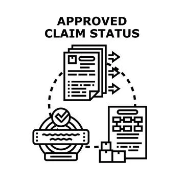 Approved claim status process vector illustration Stock Illustration