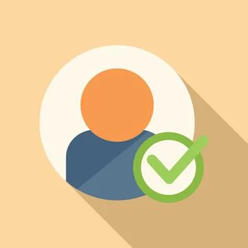 Approved client icon flat vector. Platform system Ilustración de archivo