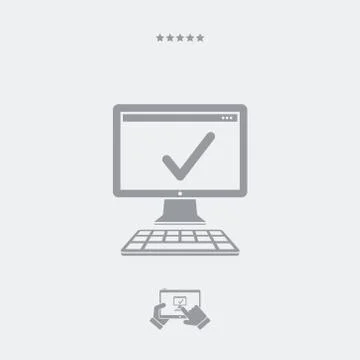 Approved computer flat icon Stock Illustration