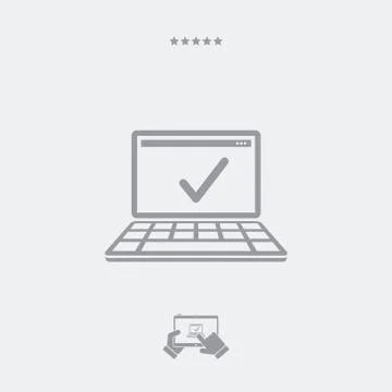 Approved computer flat icon Stock Illustration