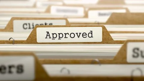 Approved Concept with Word on Folder Stock Illustration