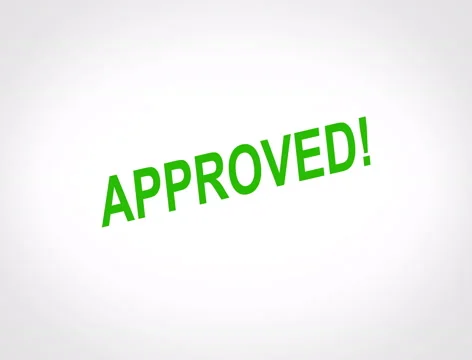 Approved Concept, words fall down on white background Stock Footage 42904856