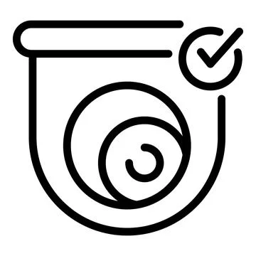 Approved control camera icon, outline style Stock Illustration