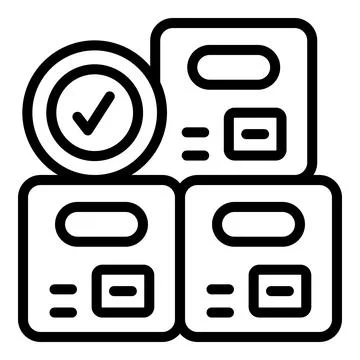 Approved control icon outline vector. Computer management Stock Illustration