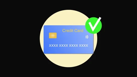 Approved Credit Card with Check Mark Icon. 库存影片 337793900