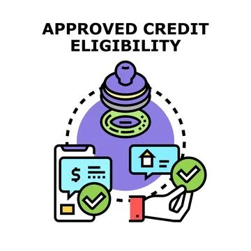 Approved credit eligibility concept validating financial application Stock Illustration