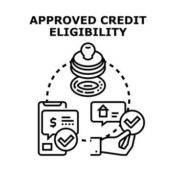 Approved credit eligibility concept validating financial application Stock Illustration