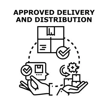 Approved delivery and distribution system concept Illustrazione stock