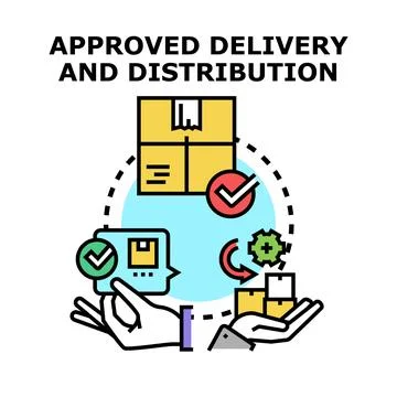 Approved delivery and distribution system concept Stock Illustration