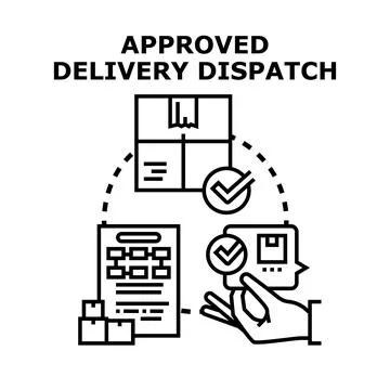 Approved delivery dispatch process logistics vector concept Stock Illustration