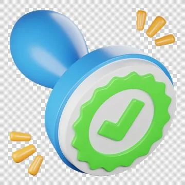 Approved document 3d icon illustration Stock Illustration