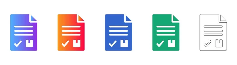Approved Document and Package Icons 库存插图