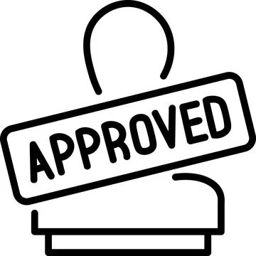 Approved Document Certified Stamp Line Graphic Stock Illustration