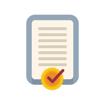 Approved document with check mark icon confirming validation Stockillustratie