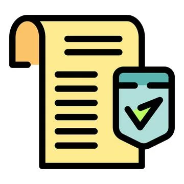Approved document with check mark icon representing validation and compliance Stock Illustration