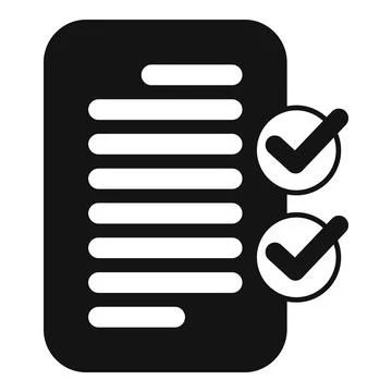 Approved document with check marks icon representing validation Stock Illustration