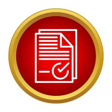 Approved document with checkmark icon symbolizing agreement Stock Illustration