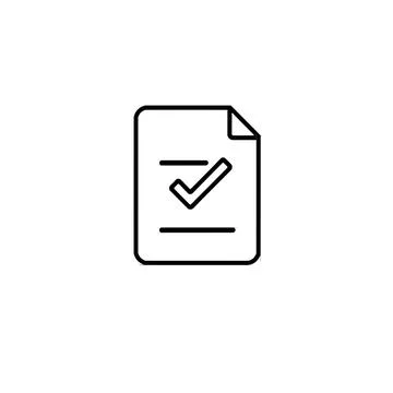 Approved Document With Checkmark Icon On White Background 스톡 일러스트