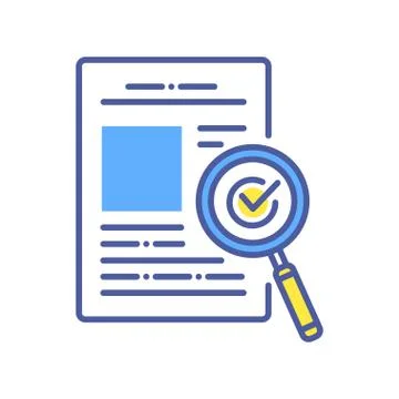 Approved document color line icon. High quality work. Successful check concep Illustrazione stock