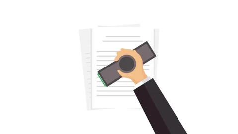 Approved document flat illustration animation with stamp. Stock Footage 315136773