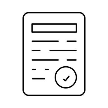 Approved document form icon checking successful task Illustrazione stock