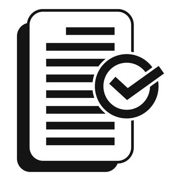 Approved document icon with checkmark Stock Illustration