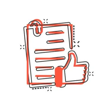 Approved document icon in comic style. Authorize cartoon vector illustration  Stock Illustration
