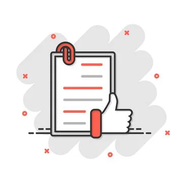 Approved document icon in comic style. Authorize cartoon vector illustration  Stock Illustration