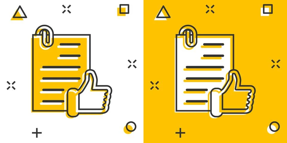 Approved document icon in comic style. Authorize cartoon vector illustration  Stock Illustration