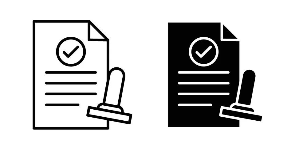 Approved document icon design. Simple Vector illustrations.. Stock Illustration
