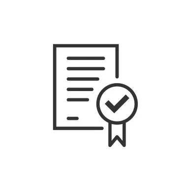 Approved document icon in flat style. Authorize vector illustration on white  Stock Illustration