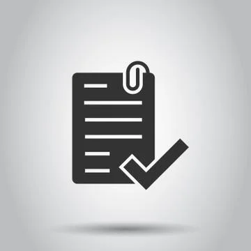 Approved document icon in flat style. Authorize vector illustration on white  Stock Illustration