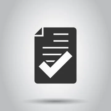 Approved document icon in flat style. Authorize vector illustration on white  Stock Illustration