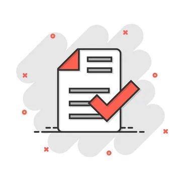 Approved document icon in flat style. Authorize vector illustration on white  Stock Illustration