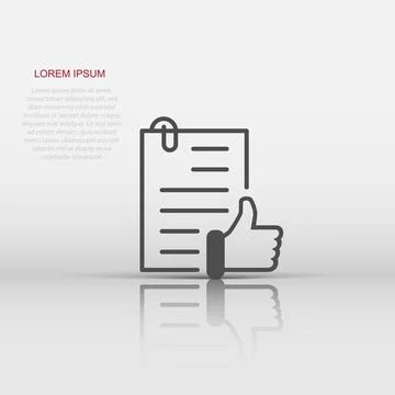 Approved document icon in flat style. Authorize vector illustration on whit.. Stock Illustration
