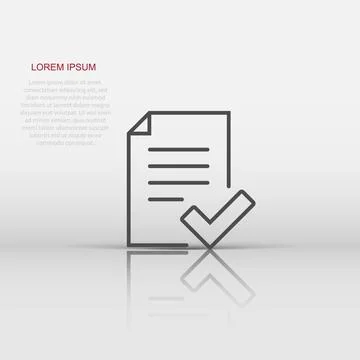 Approved document icon in flat style. Authorize vector illustration on whit.. イラスト素材