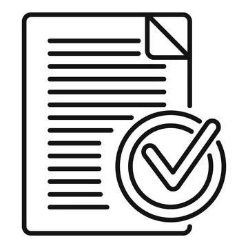 Approved document icon outline vector. Online form Stock Illustration