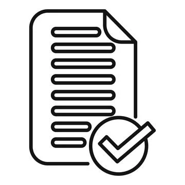 Approved document icon outline vector. Seal paper Stock Illustration