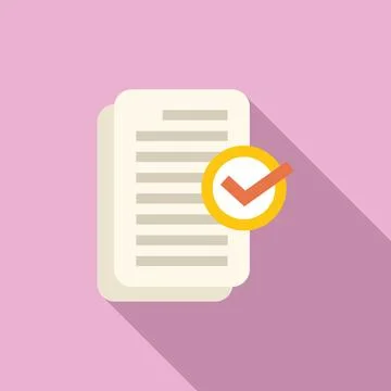 Approved document icon on pink background Stock Illustration