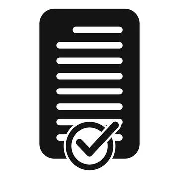 Approved document icon simple vector. Research review 库存插图