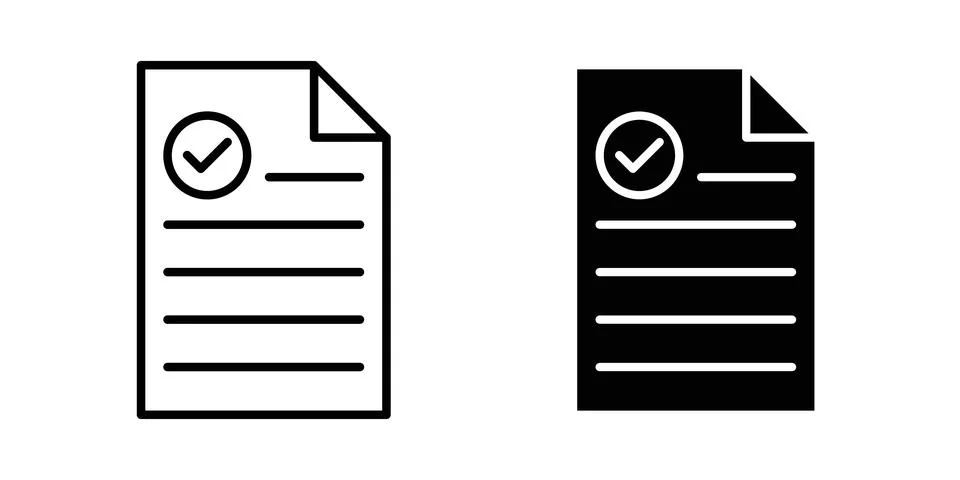 Approved document icon vector symbol graphics Stock Illustration