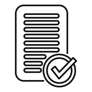 Approved document id icon outline vector. Check individual Stock Illustration