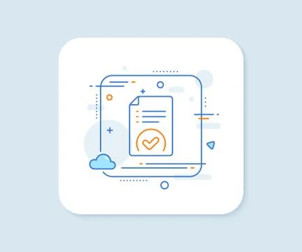 Approved document line icon. Accepted file sign. Vector イラスト素材