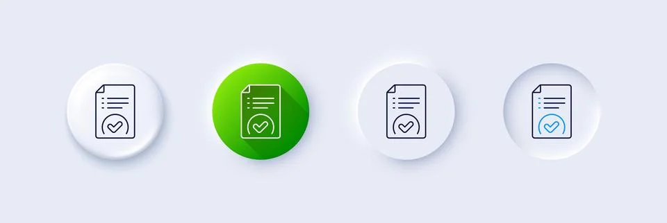 Approved document line icon. Accepted file sign. Line icons. Vector Stock Illustration