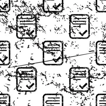 Approved document pattern, grunge, monochrome Stock Illustration