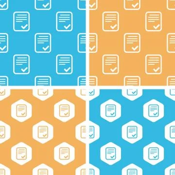 Approved document pattern set, colored Stock Illustration